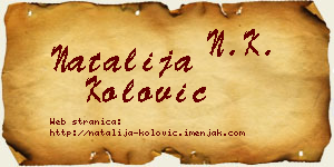 Natalija Kolović vizit kartica